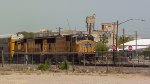 Union Pacific SD70M leading a train